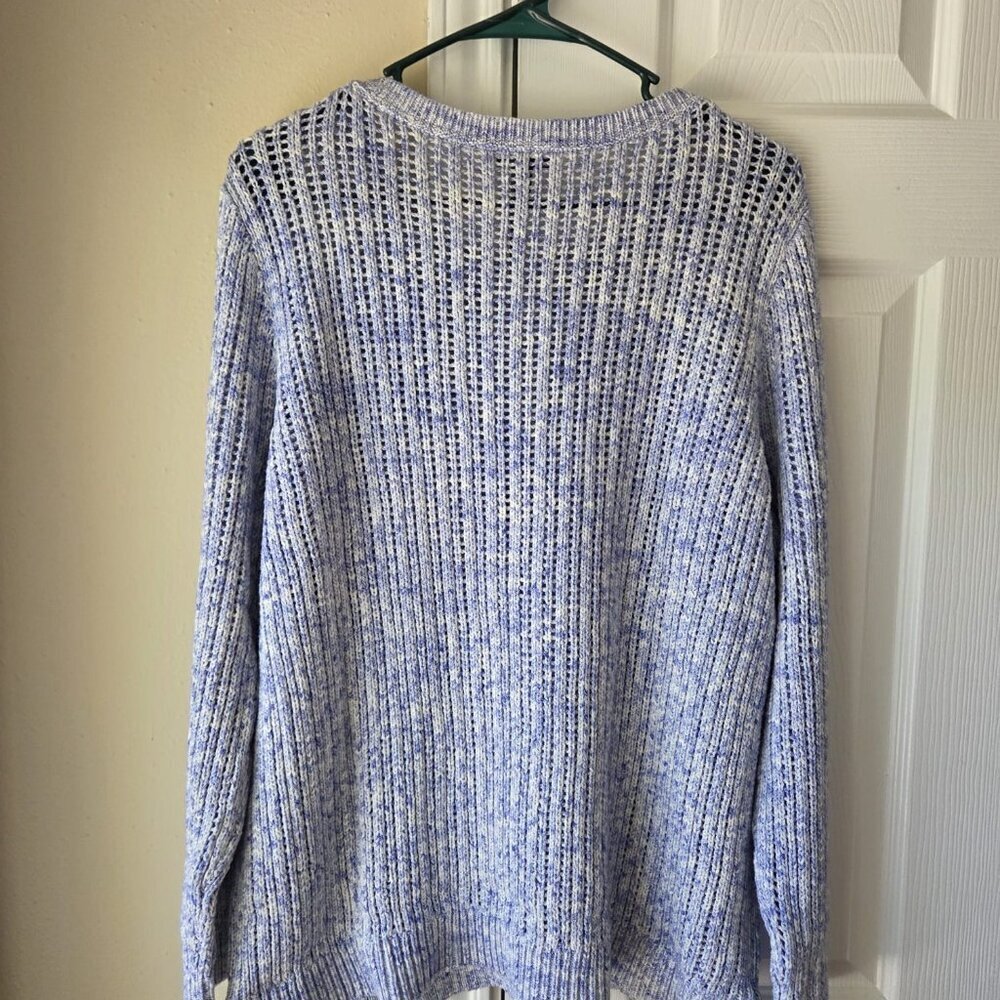 Talbots Cotton Light Blue Knit Sweater XXL 2XP Marled Knit Size NWT 100% Cotton - Picture 6 of 6
